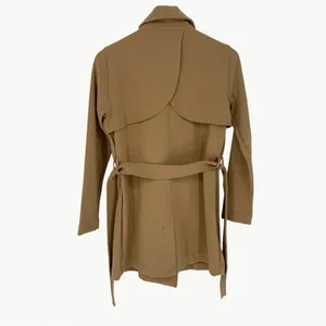 Abercrombie Drapey Double Breasted Belted Long Trench Coat | Sz Small | Tan thumbnail 3