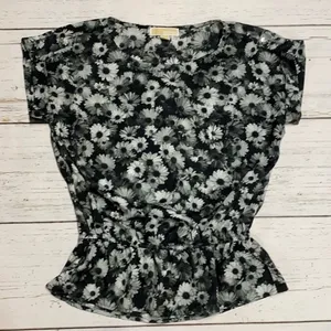 Michael Kors Gray Daisy Cap Sleeve Blouse thumbnail 1