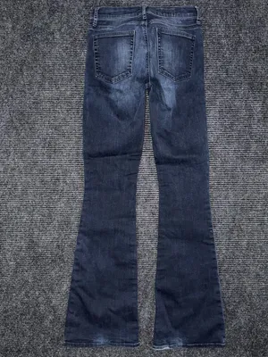 Gap 1969 Resolution Skinny Flare Jeans Dark Wash Faded 27 R High Rise Retro Boho thumbnail 2