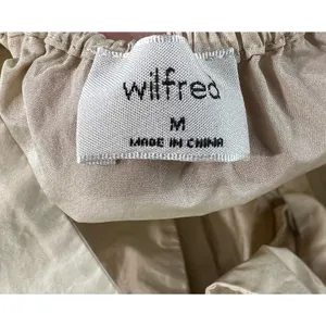 Aritzia Wilfred Opera Babydoll Dress Womens M Tan Cream Taffeta‎ Puff Sleeve thumbnail 12