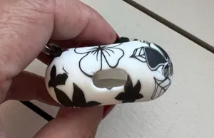 Black and White Floral Silicone Earbud Case Cover Compatible Apple AirPods 2nd thumbnail 6