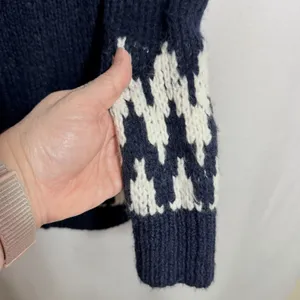 NEW Abercrombie & Fitch Blue Fair Isle Wool Nordic Sweater Cardigan Women's S thumbnail 9
