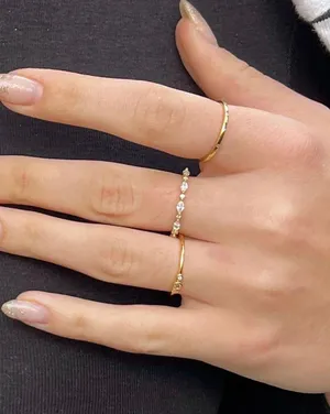 Sterling Silver Gold Plated  Diamond Dainty Ring thumbnail 4