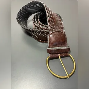 Brown Braided Belt with Gold Buckle thumbnail 2
