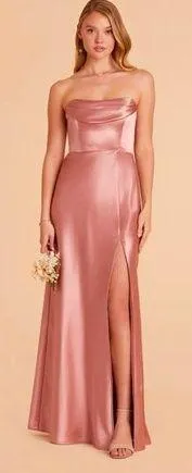 Birdy Grey Elegant Pink Satin Dress thumbnail 1