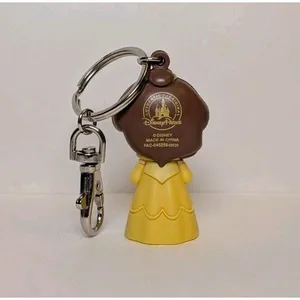 Disney Parks Belle Beauty and the Beast Cuties Kawaii Figurine Keychain Keyring thumbnail 2