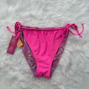 Ninety Nine Tunnel Tie Reversible Hipster Swim Bottoms Size Large thumbnail 9