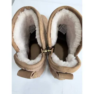 UGG Cam II Ankle Boots Chestnut Suede Shearling Lined Clog Heel Brass Studs 7 thumbnail 7