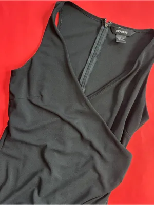 EXPRESS Vintage Late 90s Y2K Classic Black Wrap-Style Sleeveless Old Money Office Siren thumbnail 8