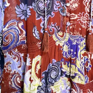 Anthropologie Maris Printed Long Sleeve Chiffon Mini Blouson Dress S thumbnail 6