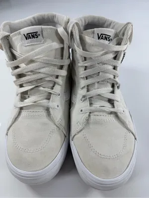 Vans Sk8-Hi High Top Sneakers Off-White‎ Cream Canvas Mens 6.5 Womens 8.0 thumbnail 3