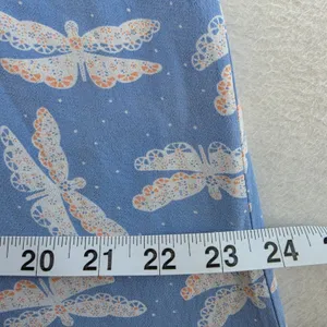 LOFT Light Blue Dragonfly Print Midi Dress Cap Sleeve Side Slit Size 10 thumbnail 10