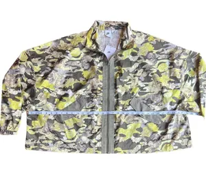 NEW Nike Women's Sportswear Oversized Green And Tan Camouflage Nylon Jacket XXL thumbnail 4