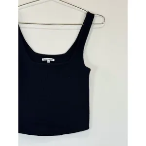 Reformation Women Top Black Julia Ribbed Sweater Tank Cashmere Square Neck Small thumbnail 6