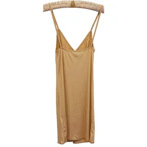 Y2K SNDYS Babydoll Satin Slip Dress XS Tan Beige Minimal Quiet Luxury Cocktail thumbnail 3