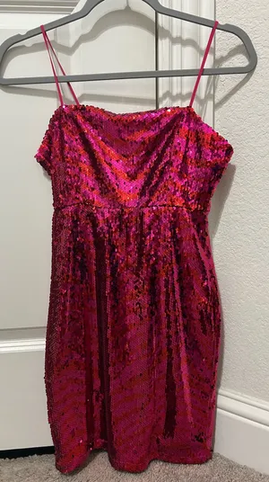 ZARA Dress Pink Sequin thumbnail 1