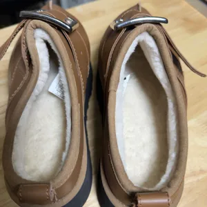 UGG Opening Ceremony Platform Clog Mule Shoes‎ Brown Shearling Lined Buckle 9 thumbnail 7