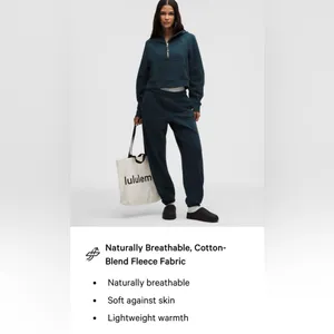 Lululemon NWT Scuba Oversized Half Zip Hoodie Indochine Blue Gold Size M/L thumbnail 6