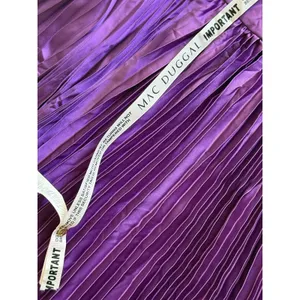Ieena for Mac Duggal NWT Pleated Satin‎ Midi Dress Size 16 Amethyst Purple thumbnail 4