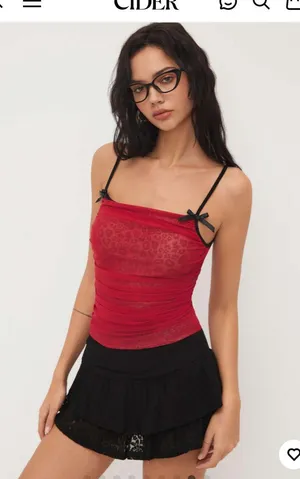 NWT Cider Mesh Square Neck Leopard Tank thumbnail 8