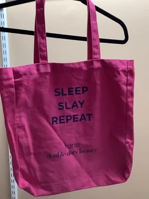 Sleep, Slay, Repeat Tarte Double Duty Canvas Bag, Preloved thumbnail 1