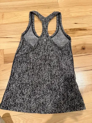 Lululemon Cool Racerback Tank Top in a black and white speckled pattern thumbnail 2