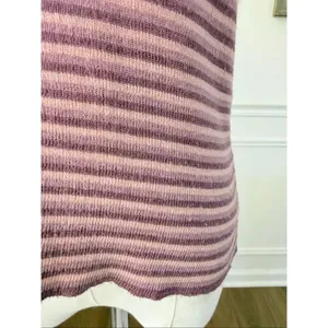 Vintage 70s Crazy Horse Pink Mauve Purple Stripe Knit Sweater Vest Tank Top S M thumbnail 5