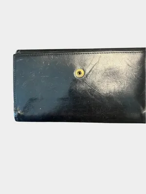 Vintage Coach Madison Black Leather Slim Envelope Trifold Wallet Made in Italy thumbnail 7