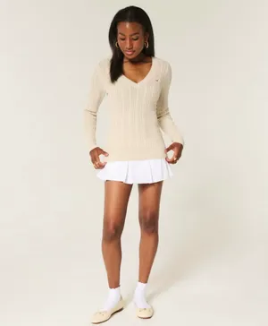Hollister Cable-Knit V-Neck Sweater thumbnail 2