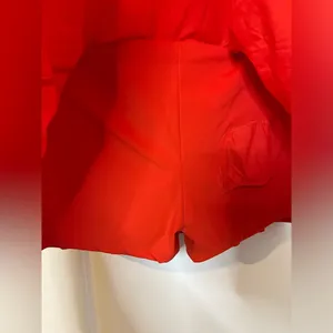 CRZ Yoga Red High Waisted Tennis Mini Pleated Skirt Spandex Inner Shorts Skort thumbnail 12