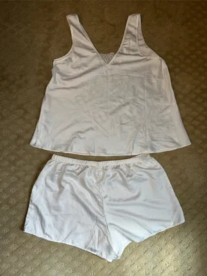 Flora Nikrooz White Lace-Trim Sleep Set - Tank & Shorts, Medium NWOT thumbnail 8