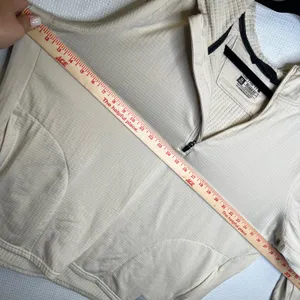 Carhartt Force Relaxed Fit Quarter Zip Waffle Knit Hoodie Cream Beige 2X thumbnail 5