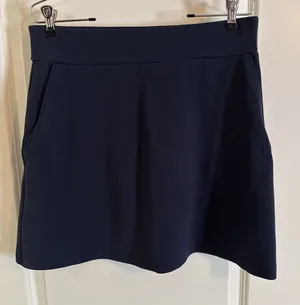 Fishers Finery Ponte Knit A Line Skirt Navy Blue Large‎ With Pockets thumbnail 1
