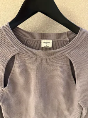 Abercrombie Grey Long Sleeve Ribbed Sweater L thumbnail 2