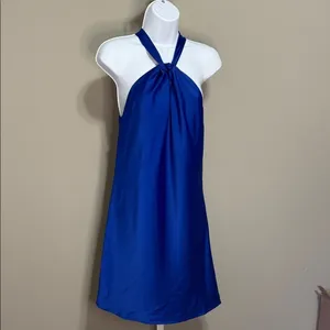 Jolt Royal Blue Halter Mini Dress M Juniors Dance Modern‎ Cocktail Date Night thumbnail 3