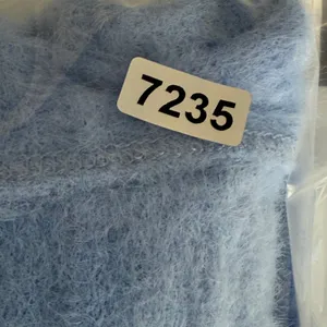 Hollister M‎ Blue Fuzzy V-Neck Ribbed Knit Sweater Long Sleeve Soft Cropped thumbnail 9