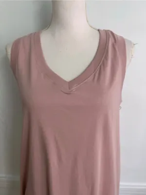 Pact • Organic Cotton Sleeveless V-Neck Shift Dress in Dusty Rose thumbnail 2