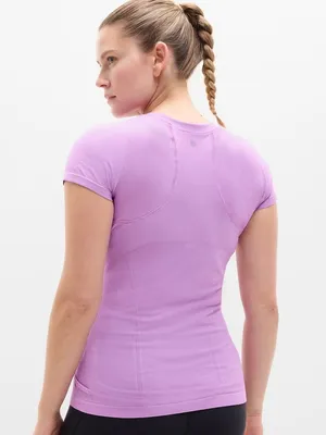 New Athleta L Momentum Seamless Short Sleeve Tee Wildflower Violet Large thumbnail 3