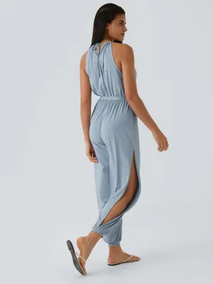 Halara Sleeveless Tie Back Belted Pocket Cut Out Cool Touch Jumpsuit-UPF50+ S thumbnail 7