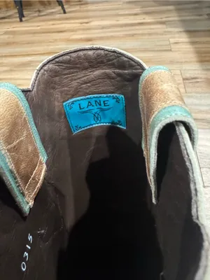 LANE Western Embroidered Floral Studded Turquoise Boho Cowgirl Boots | Size 8.5 thumbnail 7