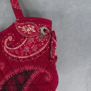 Vera‎ Bradley Handbag Womens Small Red Paisley Quilted Cotton Boho Bag thumbnail 3