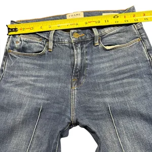 Frame Le High Straight Leg Denim Jeans Womens Size 26 Pintucked Boylston Wash thumbnail 9