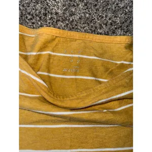 A New Day Women's yellow white striped quarter sleeve top size large thumbnail 5