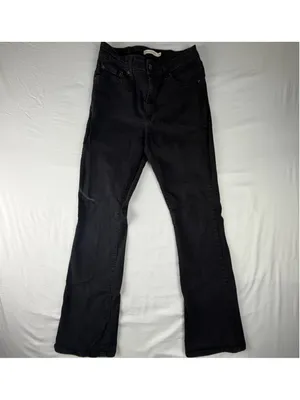 Levis 725 High Rise Bootcut Jeans 29 Black Stretch Denim Pants Leg Capsule thumbnail 2
