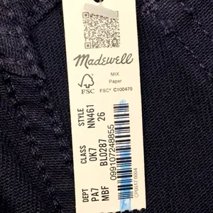NWT Madewell The '90s Straight Jean in Coated Midnight Blue‎ Foil NN461 thumbnail 13