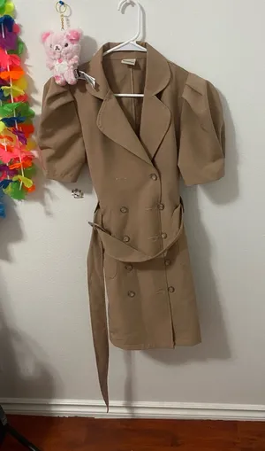 Hot fashion trench coat Tan thumbnail 1