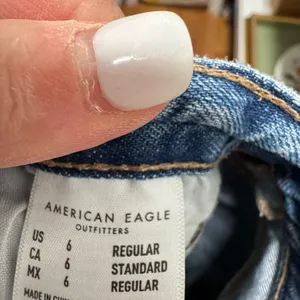 American Eagle Outfitters Women's Blue Distressed Straight Jeans thumbnail 6