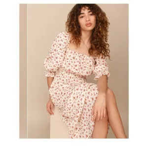 Reformation Karly Midi Dress XS Cottagecore Floral Milkmaid Romantic Puff Sleeve thumbnail 7