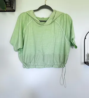 Free People Movement On The Move Short Sleeve Cropped Hoodie Size Small thumbnail 1