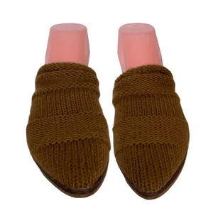 Mi.Im Brown Leather & Knit Sweater Fabric Flat Mule Slide Shoes (6m) thumbnail 5